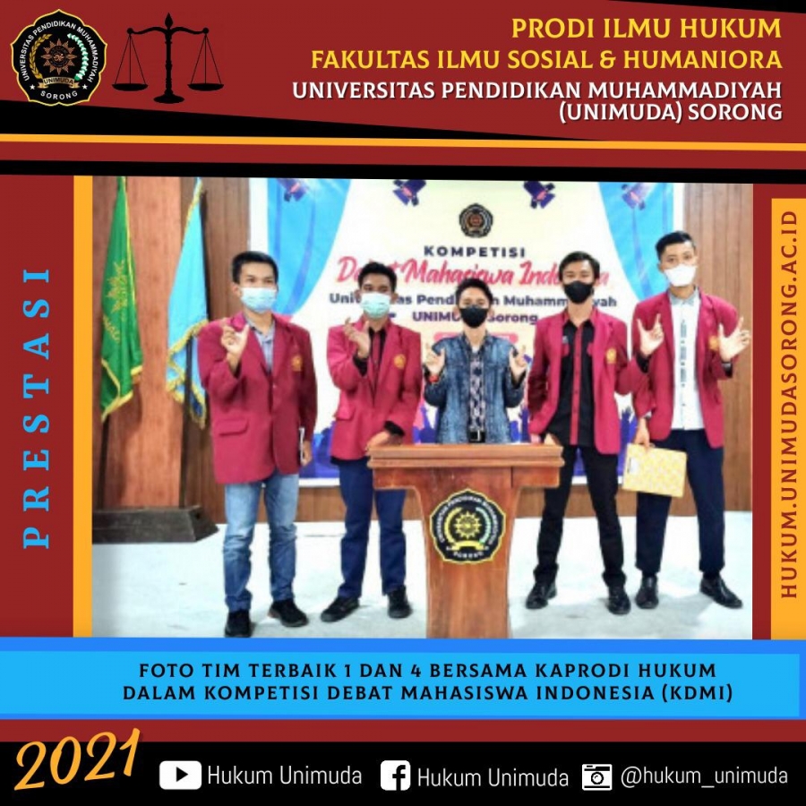KDMI UNIMUDA SORONG, MAHASISWA HUKUM RAIH TERBAIK 1 & 4 SERTA PREDIKAT SEBAGAI BEST SPEAKER