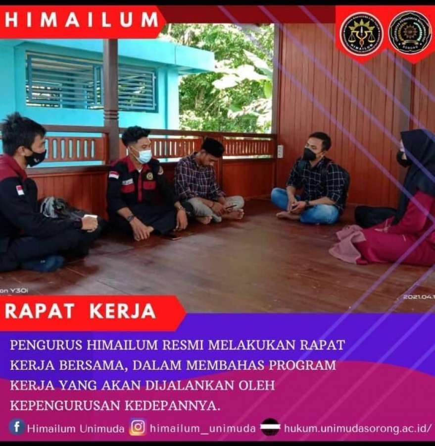 MUSYAWARAH KERJA OLEH HIMPUNAN MAHASISWA HUKUM UNIMUDA SORONG