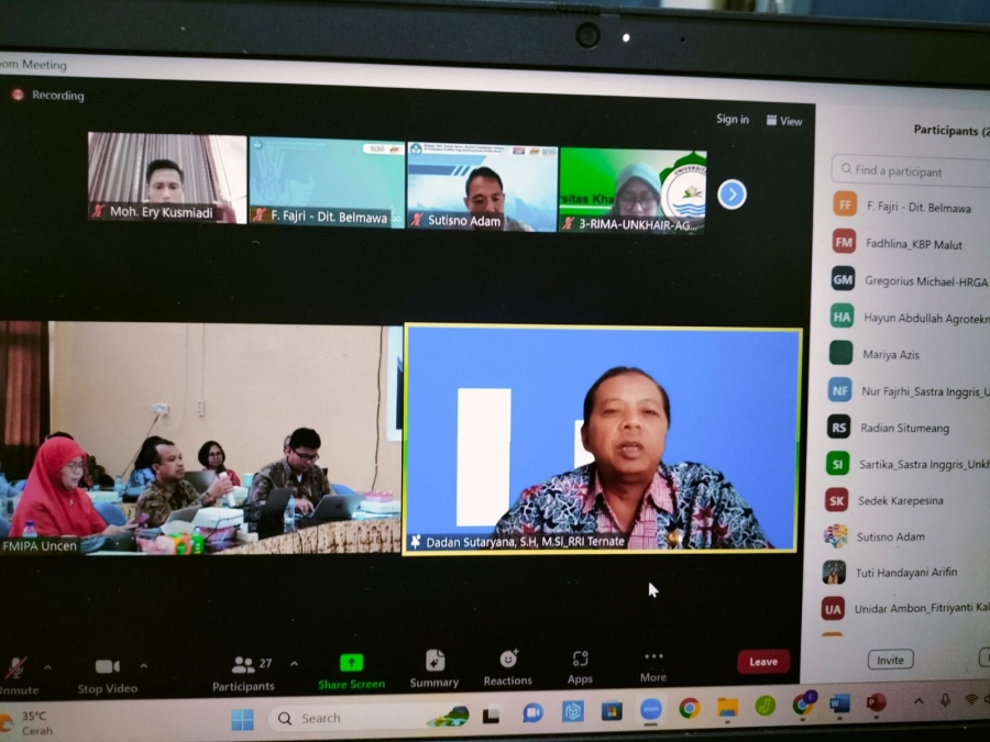 Program Studi Hukum Fakultas Hukum Ilmu Sosial dan Politik Universitas Pendidikan Muhammadiyah Sorong Hadiri Monev Secara Daring