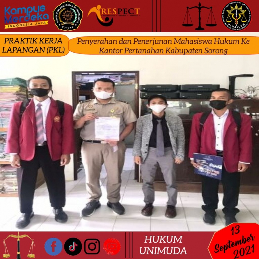 Sebagai Prodi Pertama Pembuka PKL di FISHUM, Prodi Hukum telah melakukan penyerahan dan Penerjunan Mahasiswa PKL